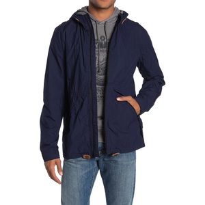 Vintage Lucky Brand Navy Lightweight Windbreaker Jacket w/ Hood